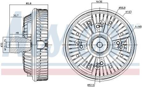 Віскомуфта вентилятора охолодження IVECO EUROCARGO I-III 8040.45.4000-8060.45R.5005 01.91-09.15 NISSENS 86148