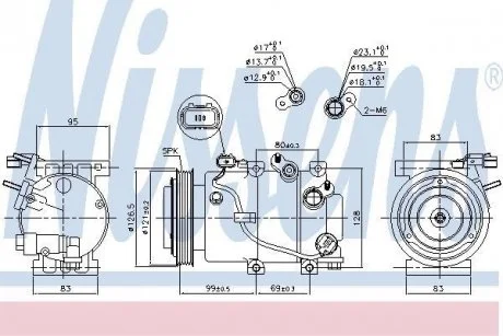 Компресор кондиціонера KIA OPTIMA 1.7D 03.12-04.18 NISSENS 890238