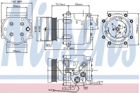 Компрессор, кондиционер NISSENS 89066