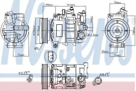 Компресор кондиціонера NISSENS 89111