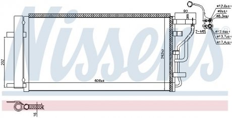Ch?odnica klimatyzacji (z osuszaczem) HYUNDAI I30 1.4/1.6D 11.16- NISSENS 941160 (фото 1)