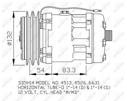 Компресор кондиціонера NEW HOLLAND TN NRF 32760