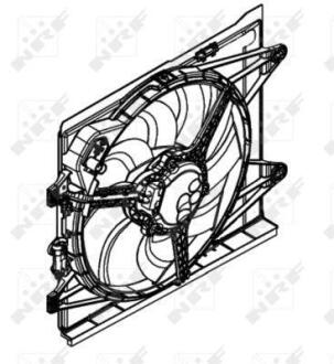 Вентилятор радіатора (з корпусом) FIAT PANDA 0.9-1.3D 02.12- NRF 47597