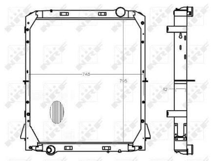 Радіатор двигуна (з рамою) IVECO EUROTECH MH, EUROTECH MP, STRALIS I, STRALIS II F2BE0681A-F3GFL611F 11.99- NRF 50196