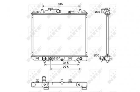 Радиатор, охлаждение двигателя NRF 53158