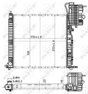 Радиатор, охлаждение двигателя NRF 53176