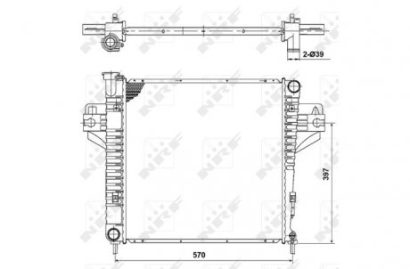 Радиатор, охлаждение двигателя NRF 53182