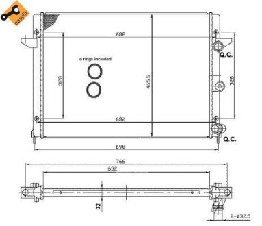 Радіатор двигуна (з монтажними елементами Easy Fit) FORD GALAXY I, GALAXY MK I SEAT ALHAMBRA VW SHARAN 2.8 04.00-03.10 NRF 53959
