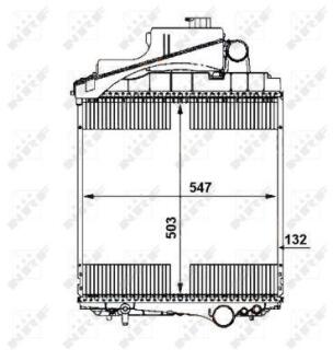 Радіатор двигуна (з рамою) JOHN DEERE 6020, 6020 SE, 6120, 6220, 6320, 6420, 6420 S NRF 54109