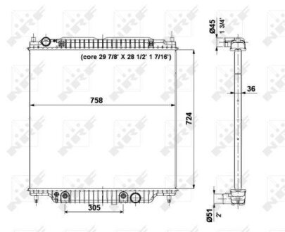 Радіатор двигуна (акпп) FORD USA F-250 6.0D 04.04-09.07 NRF 56037