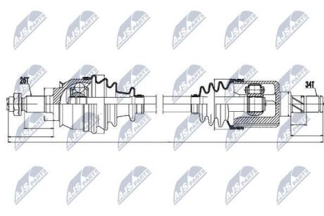 ПІВВІСЬ | MINI COOPER S 1.6 00-08 /ЛІВ/ NTY NPWBM020
