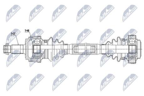 ПІВВІСЬ | BMW 3 E90/E91/E92 316I/318I/320I/323I 05-12, 1 E81/E82/E87/E88 116I/118I/118D/120I 03-11 /ПРАВ,ЗАД,MTM/ NTY NPWBM035 (фото 1)