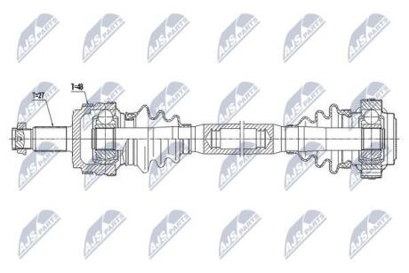 ПІВВІСЬ | BMW 3 E90/E91/E92 316I/318I/320I/323I 05-12, 1 E81/E82/E87/E88 116I/118I/118D/120I 03-11 /ЛІВ,ЗАД,MTM/ NTY NPWBM036