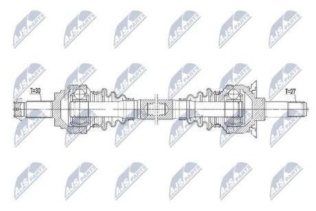 ПІВВІСЬ | BMW 5 F10/F11 525D/530D/535I/550I 10- /ЗАД,ЛІВ/ NTY NPWBM101