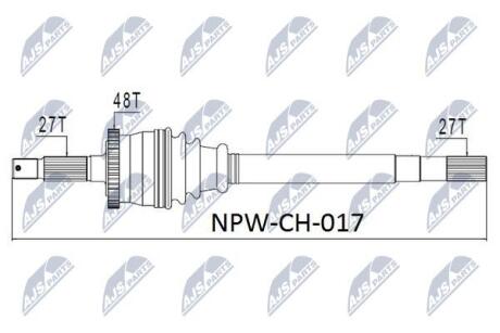ПІВВІСЬ | JEEP GRAND CHEROKEE 99-04 /WITHOUT VARI-LOCK /ЛІВ/ NTY NPWCH017