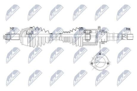 ПІВВІСЬ | JEEP COMPASS 1.4T 17- /ПЕРЕД,ПРАВ,ATM/ NTY NPWCH040