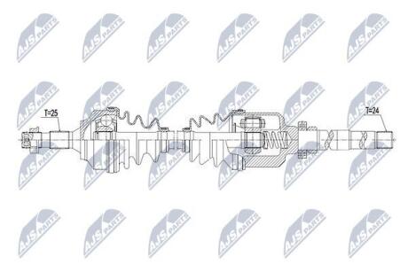 ПІВВІСЬ | CITROEN C5 1.8,2.0,2.0HDI 01-04, C5 II 1.6HDI,1.8,2.0 04-08, PEUGEOT 207 1.6HDI 06- /ПРАВ/ NTY NPWCT063 (фото 1)