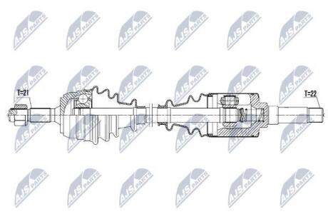 ПІВВІСЬ | CITROEN SAXO 1.0,1.1,1.4 99-03, PEUGEOT 106 II 1.0,1.1,1.4,1.5D 99-04 /ПРАВ, 4 БОЛТА/ NTY NPWCT067