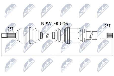 ПІВВІСЬ | FORD FOCUS I 1.8DI/TDI/TDDI, 2.0 98-04 /ПРАВ/ NTY NPWFR006