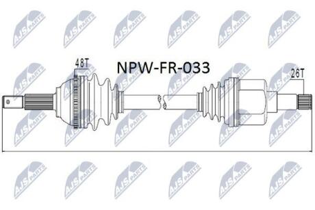 ПІВВІСЬ | FORD TRANSIT 2.0DI 63KW 00- /ЛІВ/ NTY NPWFR033
