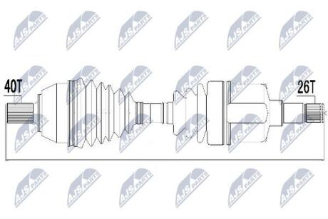 ПІВВІСЬ | FORD MONDEO IV, GALAXY, S-MAX 1.8TDCI/2.0TDCI 07-13, VOLVO V70 2.0D 136KM 07- /ЛІВ MTM/ NTY NPWFR050