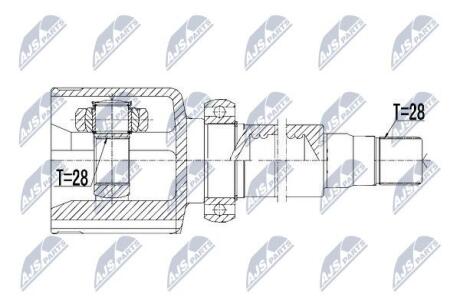 ШАРНІР РІВНИХ КУТОВИХ ШВИДКОСТЕЙ | FORD MONDEO IV 07-14, S-MAX 06- /ПРАВ, ATM AISIN AWF21/ NTY NPWFR069