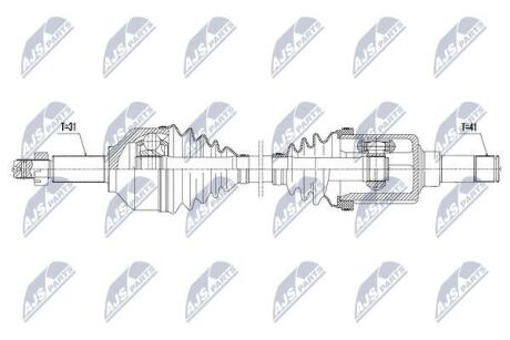 ПІВВІСЬ | FORD TRANSIT 330 2.2TDCI 01.13-, 2.0TDCI 01.16-, TRANSIT CUSTOM 330 2.2TDCI 01.13-, 2.0TDCI 01.16- /ЛІВ,SKRZYNIA 6MT/ NTY NPWFR075