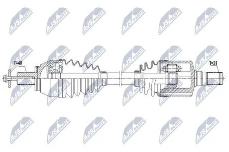 ПІВВІСЬ | FORD ENG. 2.0TDCI MONDEO IV 07-15, S-MAX 06-14, GALAXY 06-15 /ЛІВ, ATM AWF21/ NTY NPWFR096