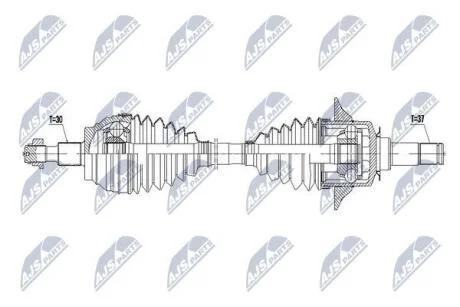 ПІВВІСЬ | MERCEDES GL450/GL550 W166 4.7.5.5 2012-, GLE320 15- /ATM,ПЕРЕД,ЛІВ/ NTY NPWME068