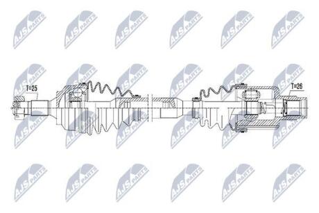 ПІВВІСЬ | PEUGEOT 207 1.6 07-, 2008 1.2VTI,1.6HDI,1.6VTI 13- /ПРАВ,ATM/ NTY NPWPE043