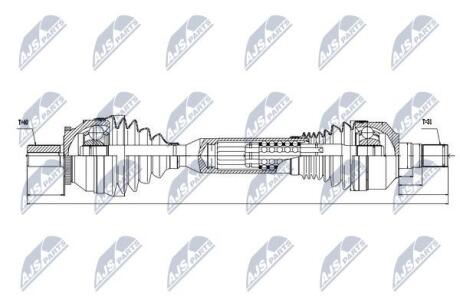 ПІВВІСЬ | VOLVO XC90 D3/D5 02-14 VIN 354476->, 3.2V6 VIN 354979-> 02-14, 4.4V8 VIN 367133-> 02-07 /ЛІВ,ATM/ NTY NPWVV063