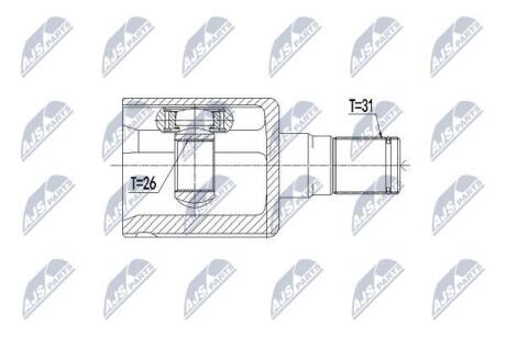 ШАРНІР РІВНИХ КУТОВИХ ШВИДКОСТЕЙ | VOLVO S80 2.5T 2007-2013 AT LH VOLVO S60 II D3/D4/D5 10-15, S80 II D5, 2.5T 07-, V60 D3/D5 10-16, V70 III D3/D4 10-15, V40 2.0T4/T5,2.0D3/D4 12-17 /ЛІВ,ATM/ NTY NPWVV068