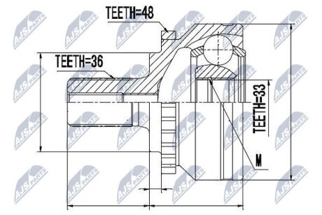 Фото 1 - шАРНІР РІВНИХ КУТОВИХ ШВИДКОСТЕЙ | VOLVO S60 2.0T, 2.4 00-, S70 2.0T, 2.0 20V, 2.5 97-, S80 2.0T, 2.0 20V NTY NPZVV012 ШАРНІР РІВНИХ КУТОВИХ ШВИДКОСТЕЙ | VOLVO S60 2.0T, 2.4 00-, S70 2.0T, 2.0 20V, 2.5 97-, S80 2.0T, 2.0 20V NTY NPZVV012 (фото 1)