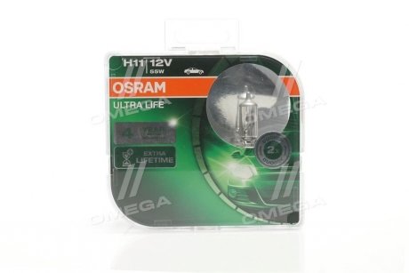 Лампа фарна H11 12V 55W PGJ19-2 (вір-во) OSRAM 64211ULT-HCB-DUO