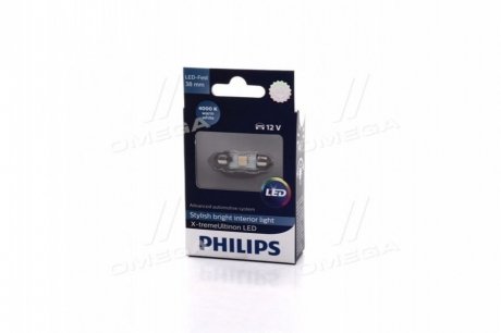 Лампа світлодіодна Festoon 38 12V SV8 PHILIPS 128584000KX1