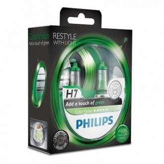 __ H7 ColorVision Green 12V 55W PX26d Set 2 pc_ PHILIPS 12972CVPGS2