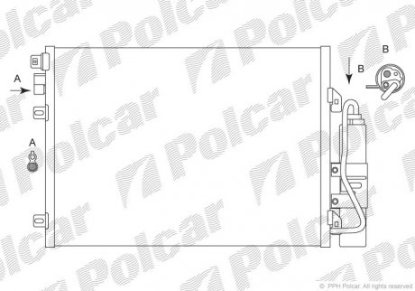 Радіатор кондиціонера Polcar 2801K81X (фото 1)