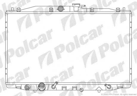 Радіатор двигуна (АКПП) Honda Accord VII 2.0/2.4 02.03-05.08 Polcar 383308-2
