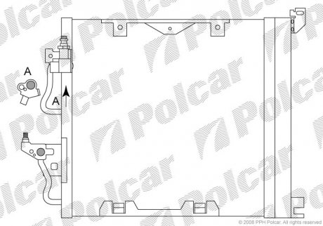 Радіатор кондиціонера Polcar 5509K84X (фото 1)