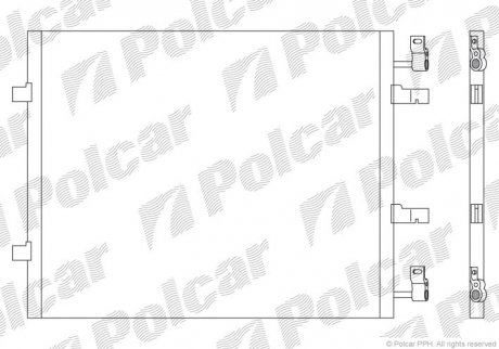 Радіатор кондиціонера Renault Trafic 2.0dCi, 2.5dCi 06- Polcar 6027K8C1S