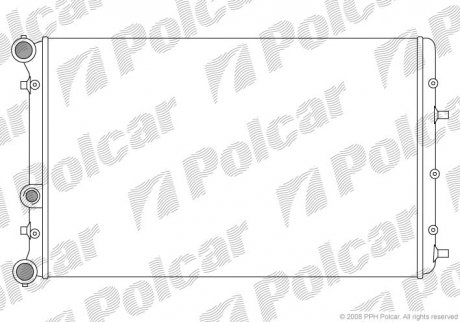 Радіатор охолодження Skoda Fabia (99-) 2.0 i 16V Benz. M A/C +/- P/A Polcar 691308-2