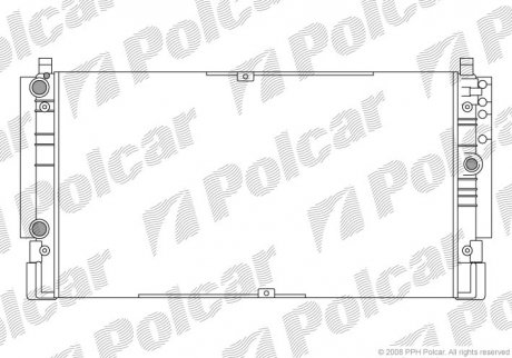 VW TRANSPORTER (T4),CARAVELLE,MULTIVAN 07.90 - 03.03 :Радиатор охлаждения 2,5 D Polcar 956608A1