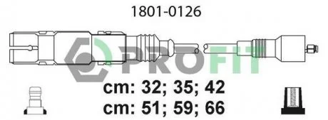 Кабелі високовольтні, набір PROFIT 1801-0126