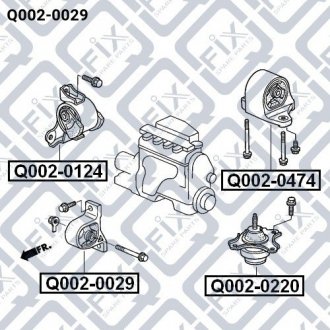 Подушка двигуна передня акпп Q-fix Q0020029 (фото 1)
