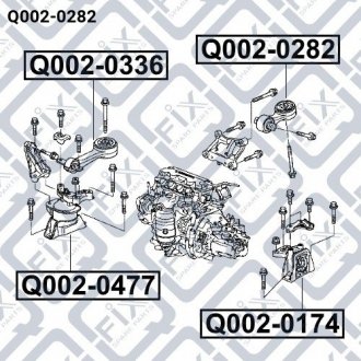 Подушка двигуна задня АКПП Q-fix Q0020282