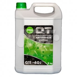 Антифриз QT MEG EXTRA -40 G11 GREEN 5кг QT-OIL QT562405 (фото 1)