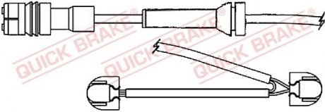 Czujnik zu?ycia klocka hamulcowego ty? PORSCHE CAYMAN, BOXSTER 2.5-3.4 09.96-11.10 QUICK BRAKE WS0350A (фото 1)