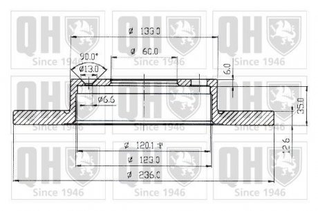 Тормозной диск QUINTON HAZELL BDC3388