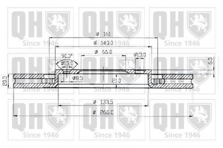 Тормозной диск QUINTON HAZELL BDC3508