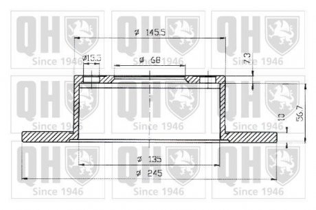 Тормозной диск QUINTON HAZELL BDC3929